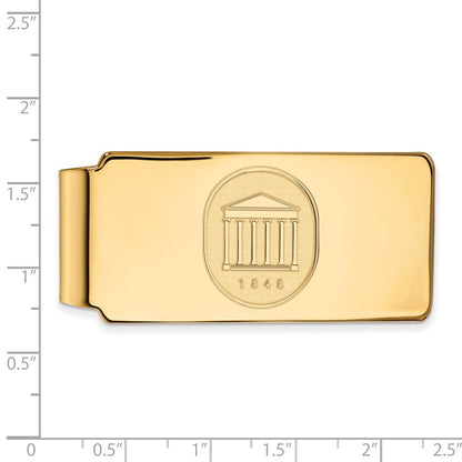 10K Yellow Gold Gold LogoArt University of Mississippi 1848 Crest Money Clip