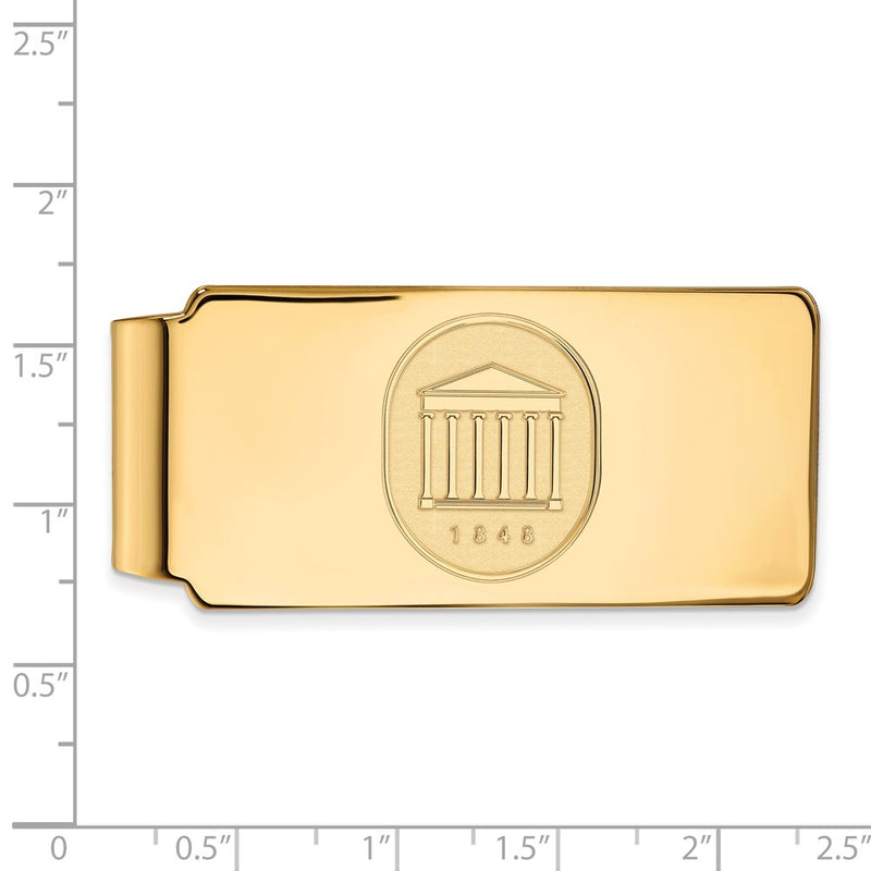 10K Yellow Gold Gold LogoArt University of Mississippi 1848 Crest Money Clip