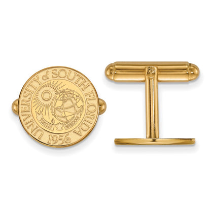 14K Yellow Gold Gold LogoArt University of South Florida Crest Cuff Links
