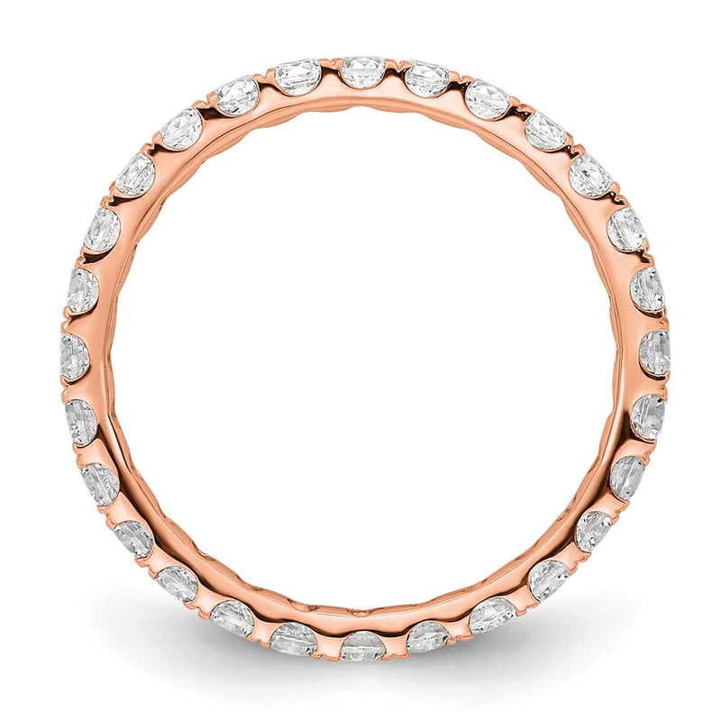 14K Rose Gold Polished Size 5.5 U-Shared Prong 1 carat Diamond Complete Eternity Wedding Band Ring