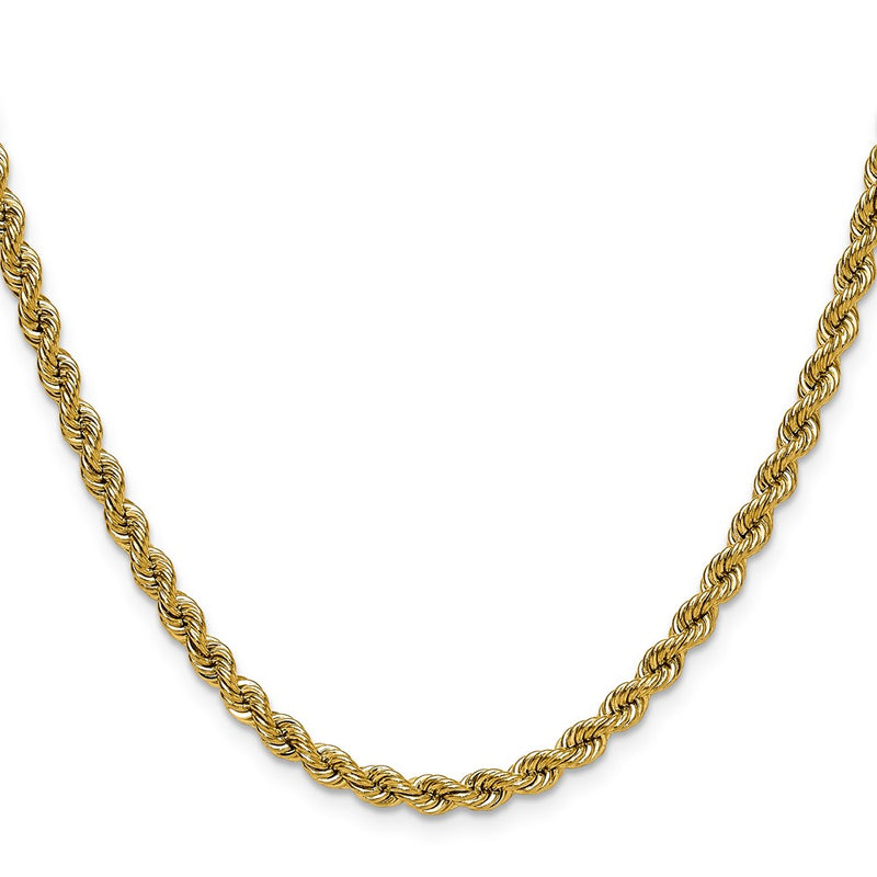 14K Yellow Gold 4.2mm Regular Rope Chain Necklace
