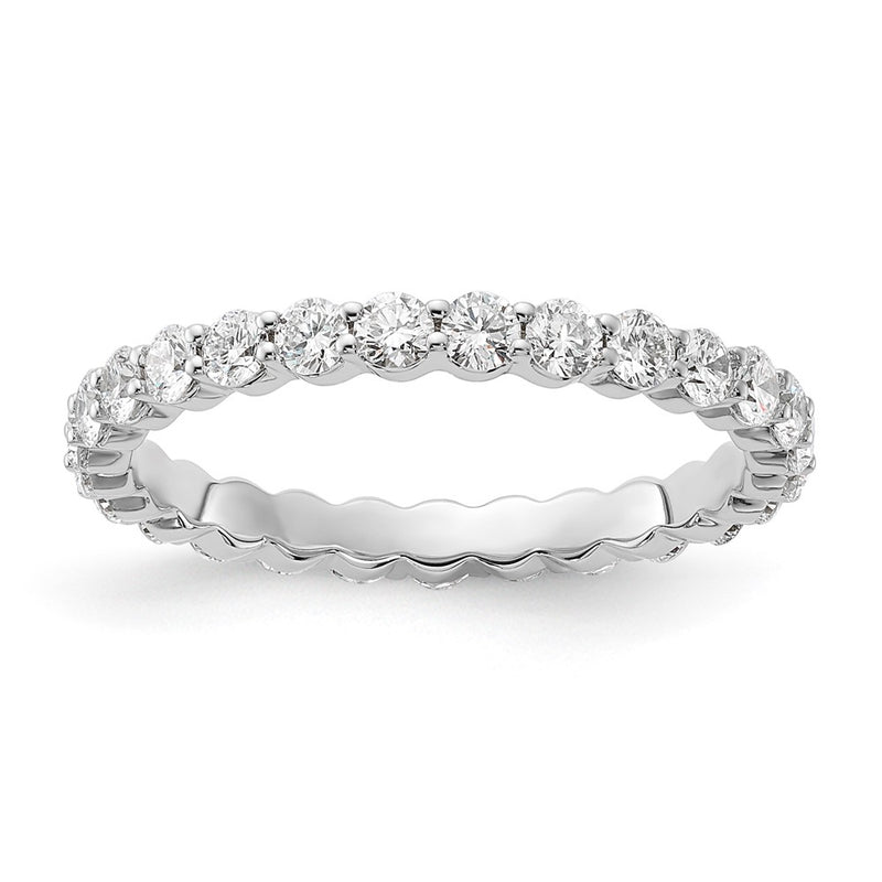 14K Yellow Gold 1 carat Lab Grown Diamond VS+ F+ Round Complete Channel Set Size 4 Eternity Wedding Band Ring