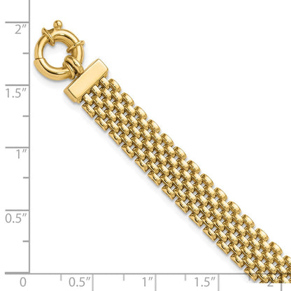 14K Yellow Gold Polished 8.4mm Panther Link Chain Bracelet