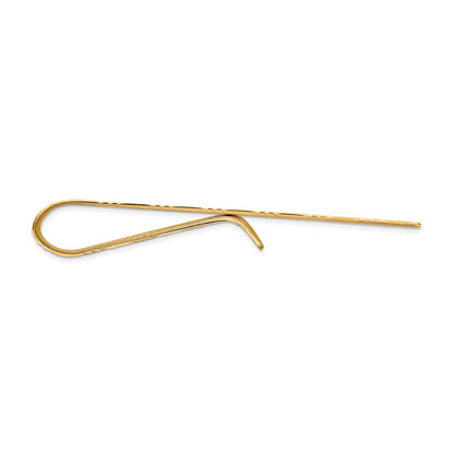 14K Yellow Gold Men's Textured Basketweave Pattern Tie Bar