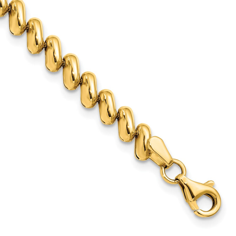 14K Yellow Gold Polished 7 Inch Bracelet