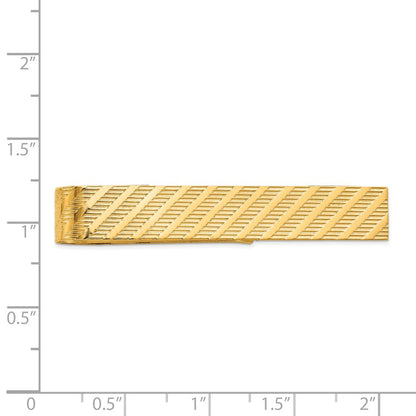 14K Yellow Gold Men's Textured Tie Bar