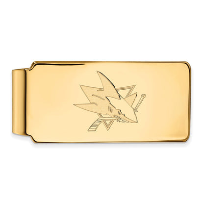 14K Yellow Gold Gold NHL LogoArt San Jose Sharks Money Clip