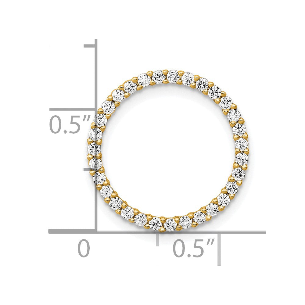 14K Yellow Gold Polished 3/8 carat Diamond Circle Chain Slide