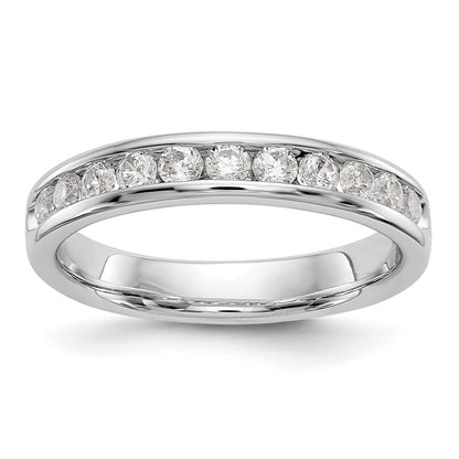 14K White Gold 11-Stone Diamond Channel Wedding Band Ring