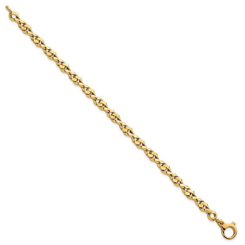 14K Yellow Gold Polished 4.7mm Fancy Twisted Link Chain Bracelet