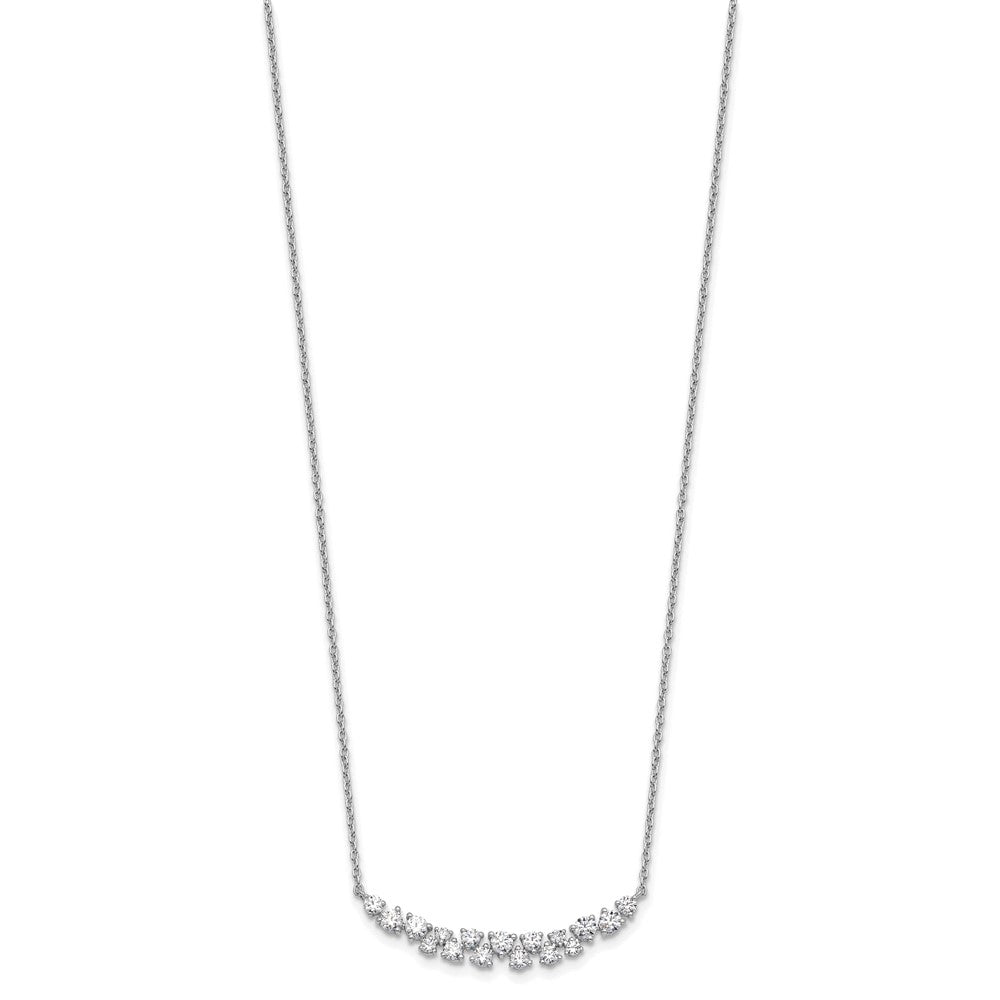 14K White Gold 7/8 carat Lab Grown Diamond VS/SI+ G+ Complete 18 Inch Fashion Bar Necklace