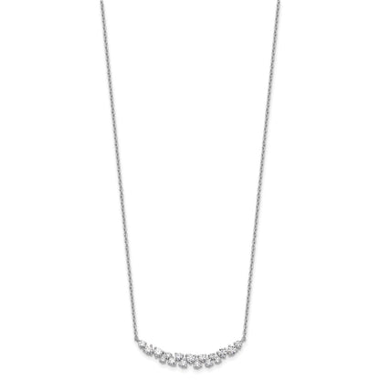 14K White Gold 7/8 carat Lab Grown Diamond VS/SI+ G+ Complete 18 Inch Fashion Bar Necklace