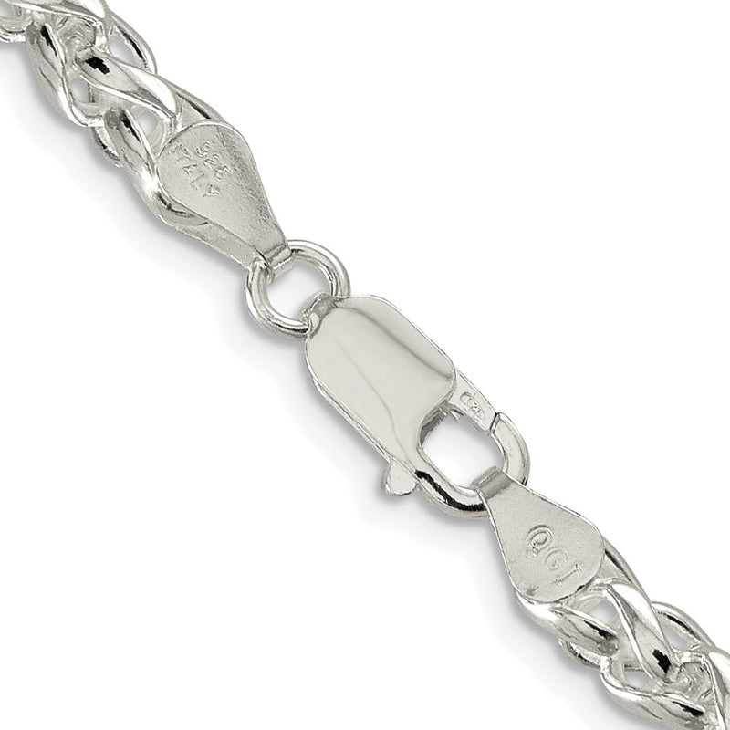 Sterling Silver Rhodium-plated 5mm Round Spiga 20 Inch Chain