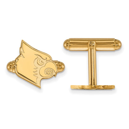 14K Yellow Gold Gold LogoArt University of Louisville Cardinal Cuff Links