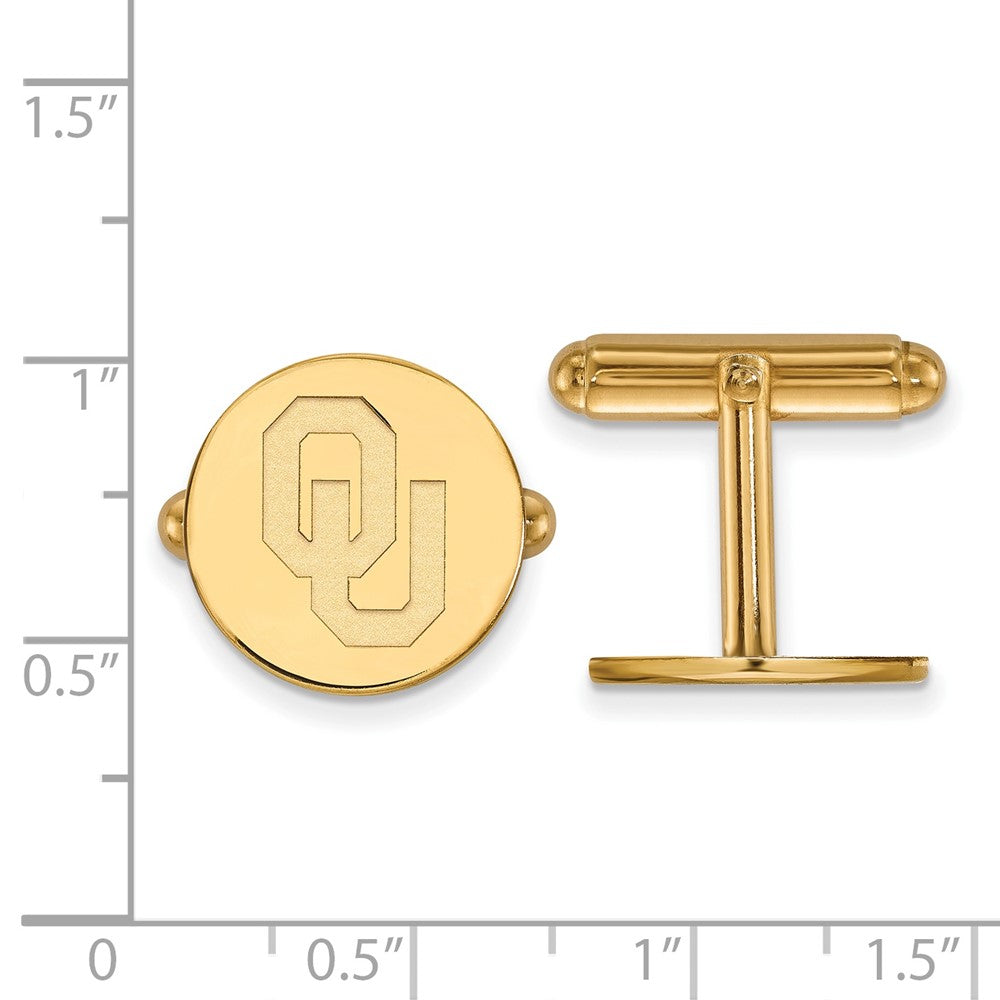 14K Yellow Gold Gold LogoArt University of Oklahoma O-U Cuff Links
