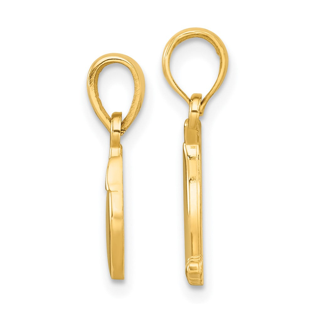 14K Yellow Gold Polished Banana and Apple Pendant Set