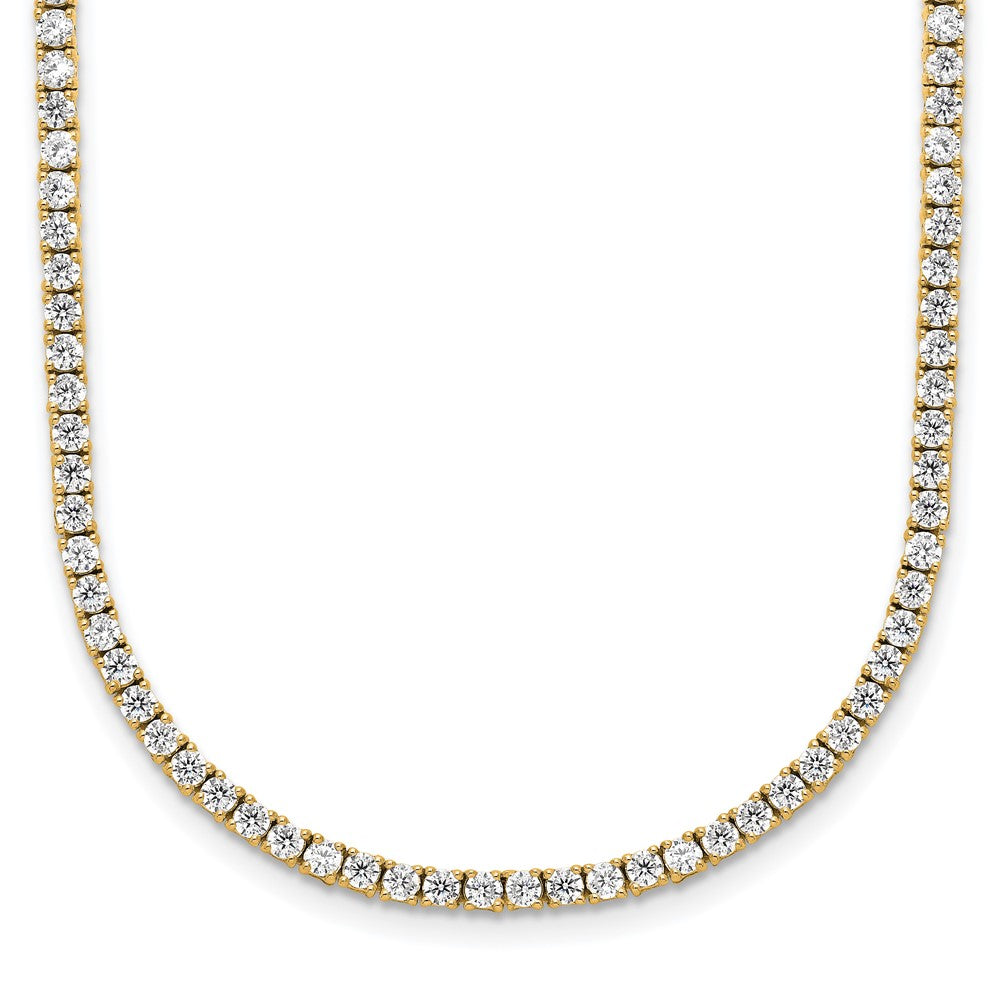 14K White Gold 5 carat Lab Grown Diamond VS/SI+ G+ Adjustable to 26 Inch Tennis Bolo Necklace