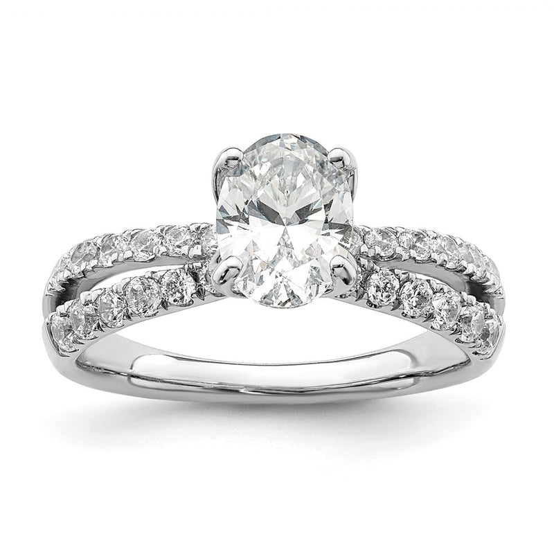 14K Yellow Gold 1 5/8 carat Lab Grown Diamond VS/SI+ G+ Oval Complete Engagement Ring
