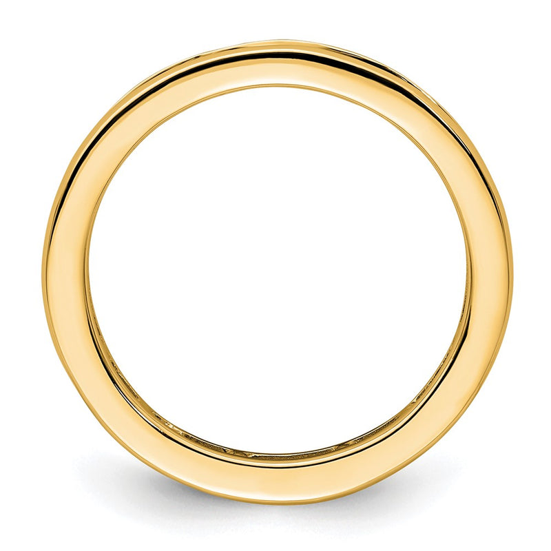 14K Yellow Gold Polished Size 6.5 Channel-set 1 carat Princess Diamond Complete Eternity Wedding Band Ring