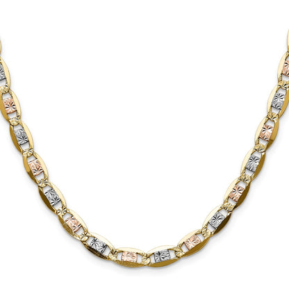 14K Tri-Color Gold 6.1mm Tri-color Gold Pav‚ Valentino Chain Necklace
