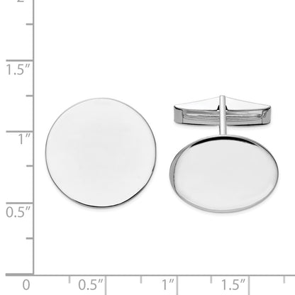 14K White Gold Men's Circular Cuff Links