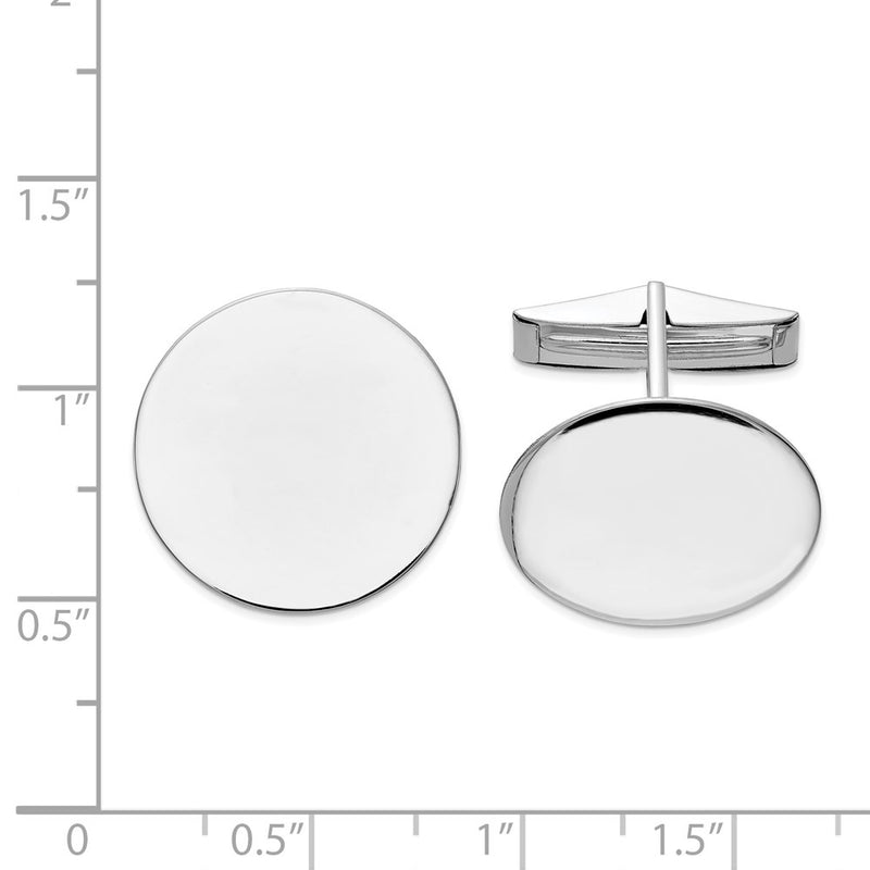 14K White Gold Men's Circular Cuff Links