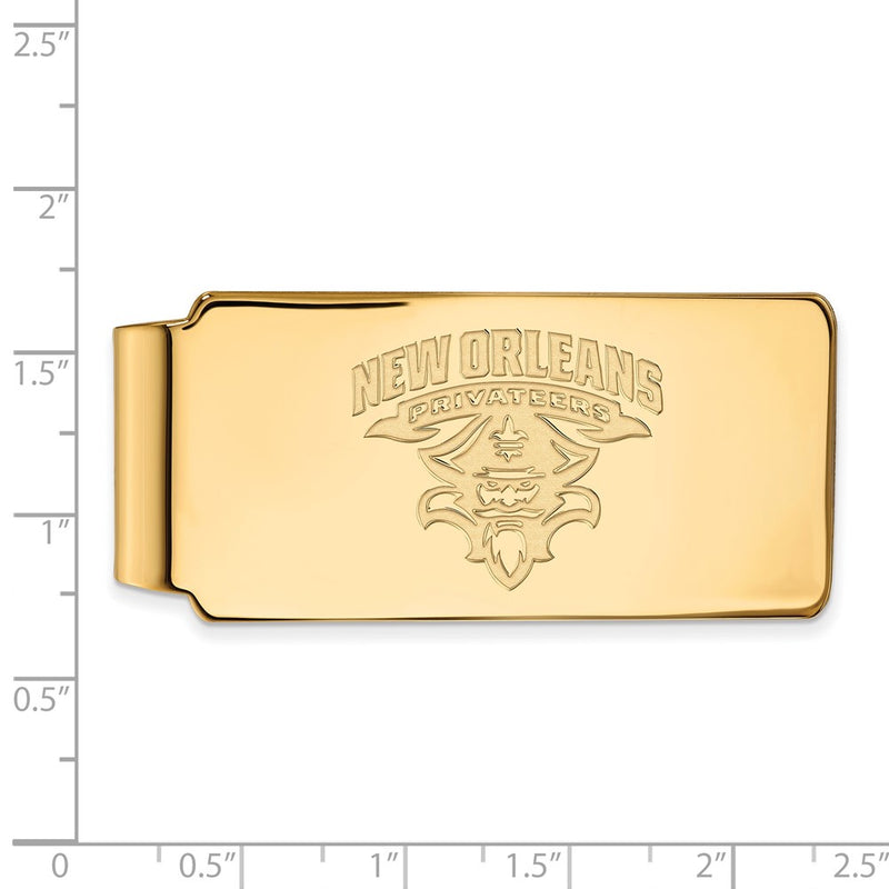 10K Yellow Gold Gold LogoArt University of New Orleans Privateers Money Clip