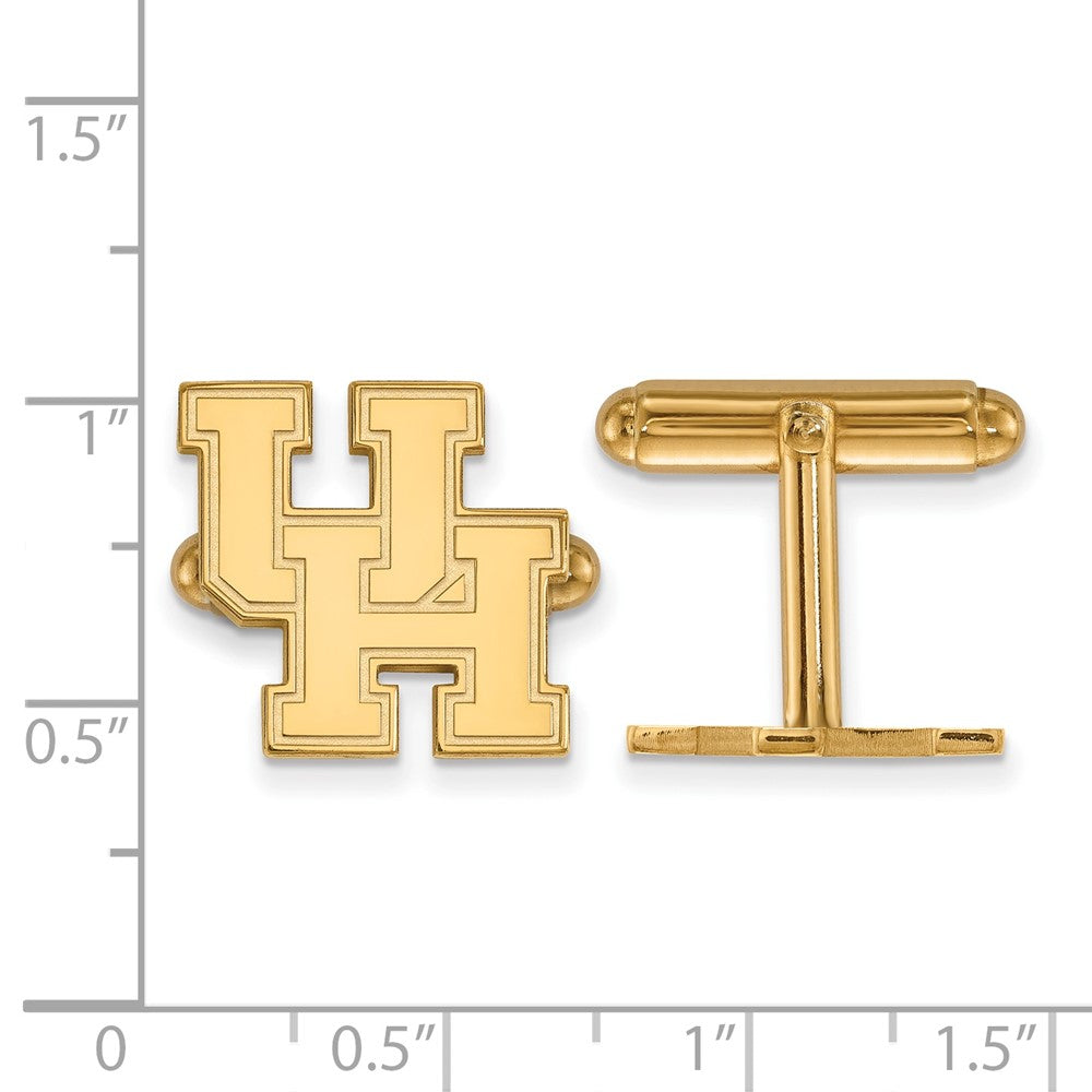 14K Yellow Gold Gold LogoArt University of Houston U-H Cuff Links