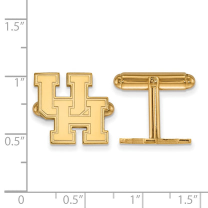 14K Yellow Gold Gold LogoArt University of Houston U-H Cuff Links