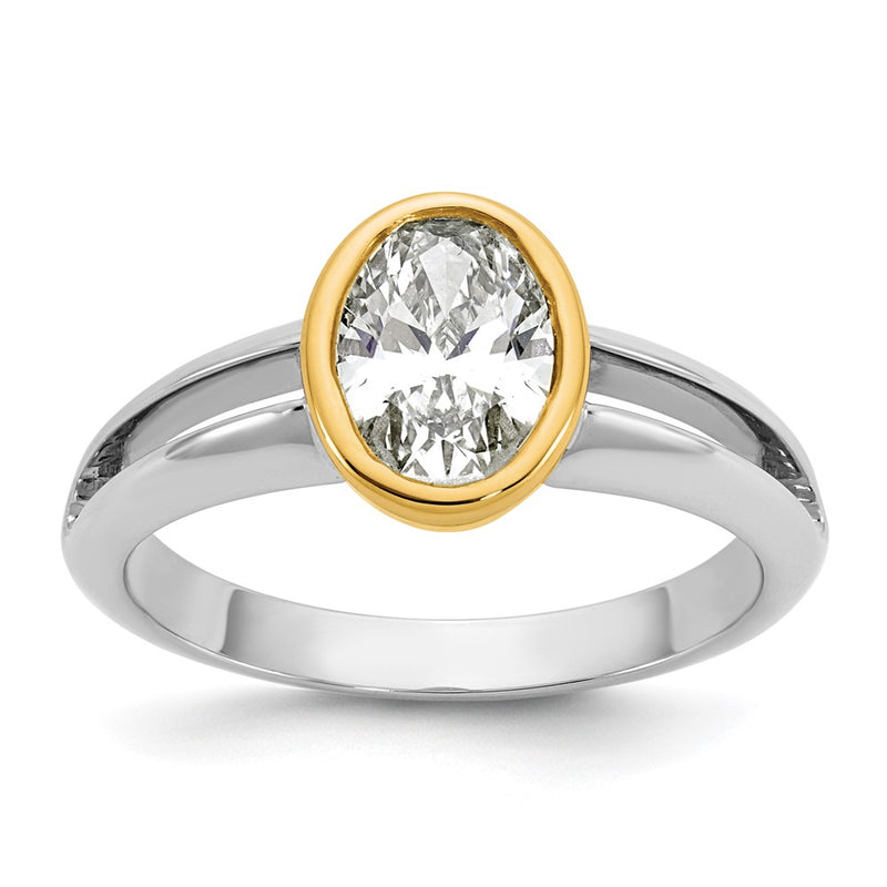 IBGoodman 14K Two-Tone 1 carat Lab Grown Diamond VS/SI+ G+ Complete Ladies Wedding Band Ring
