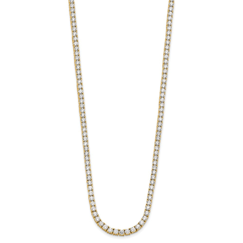 14K Yellow Gold 10 carat Lab Grown Diamond VS+ F+ Complete 16 Inch Tennis Necklace