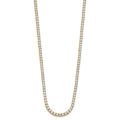 14K Yellow Gold 10 carat Lab Grown Diamond VS+ F+ Complete 16 Inch Tennis Necklace