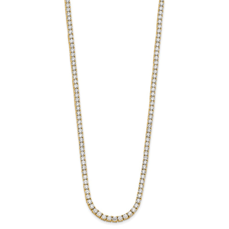 14K Yellow Gold 10 carat Lab Grown Diamond VS+ F+ Complete 16 Inch Tennis Necklace