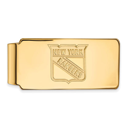 14K Yellow Gold Gold NHL LogoArt New York Rangers Money Clip