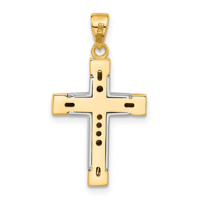 14K Two-Tone Gold Two-tone Polished Cross Pendant