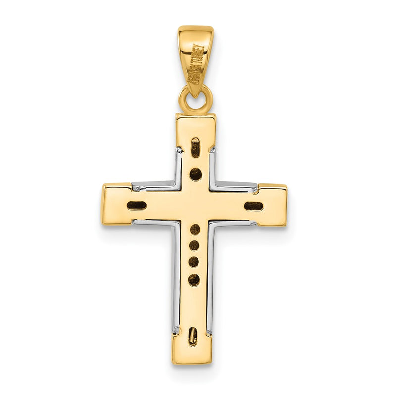 14K Two-Tone Gold Two-tone Polished Cross Pendant