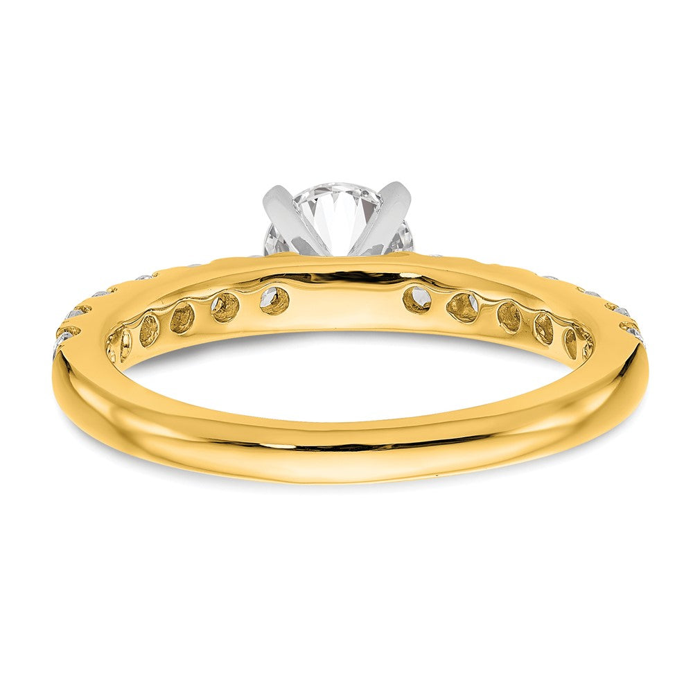 True Origin 14K Yellow Gold 5/8 carat Lab Grown Diamond VS+ F+ Semi-Mount Peg Set Engagement Ring