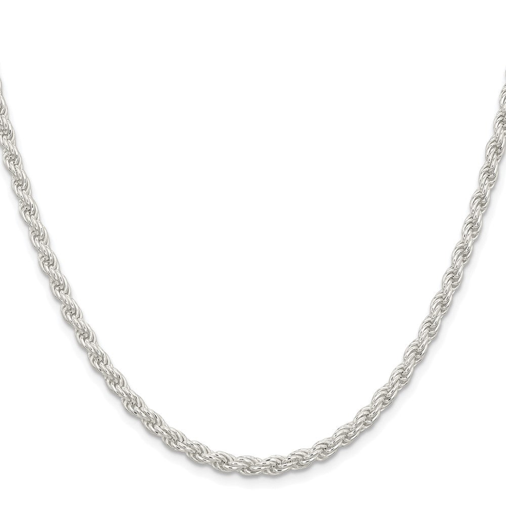 Sterling Silver Rhodium-plated 4.5mm Solid Rope 30 Inch Chain