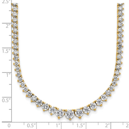 14K Yellow Gold 11 5/8 carat Lab Grown Diamond VS+ F+ Complete Round 20 Inch Graduated Tennis Necklace