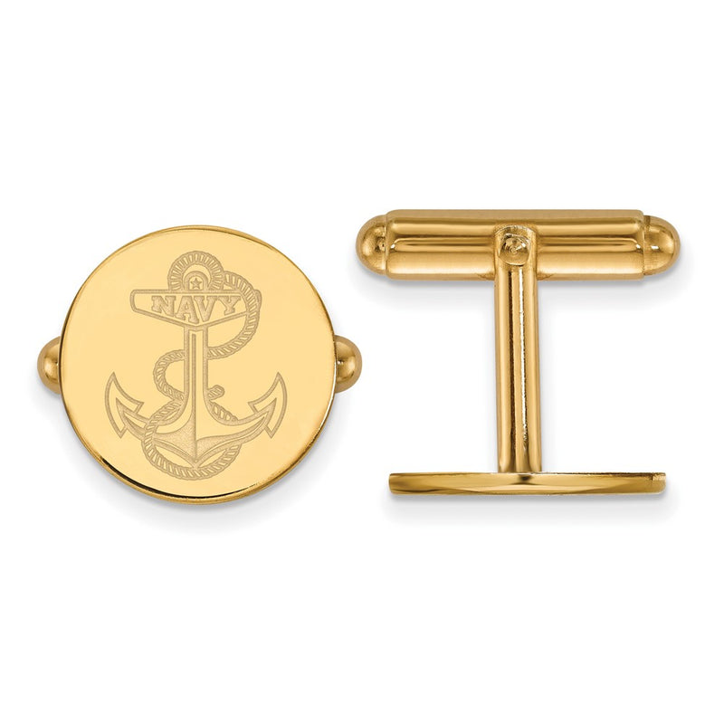 14K Yellow Gold Gold LogoArt US Naval Academy Anchor Cuff Links