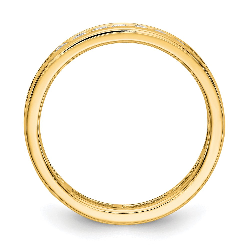 14K Yellow Gold Polished Size 7.5 Channel-set 1 carat Diamond Complete Eternity Wedding Band Ring