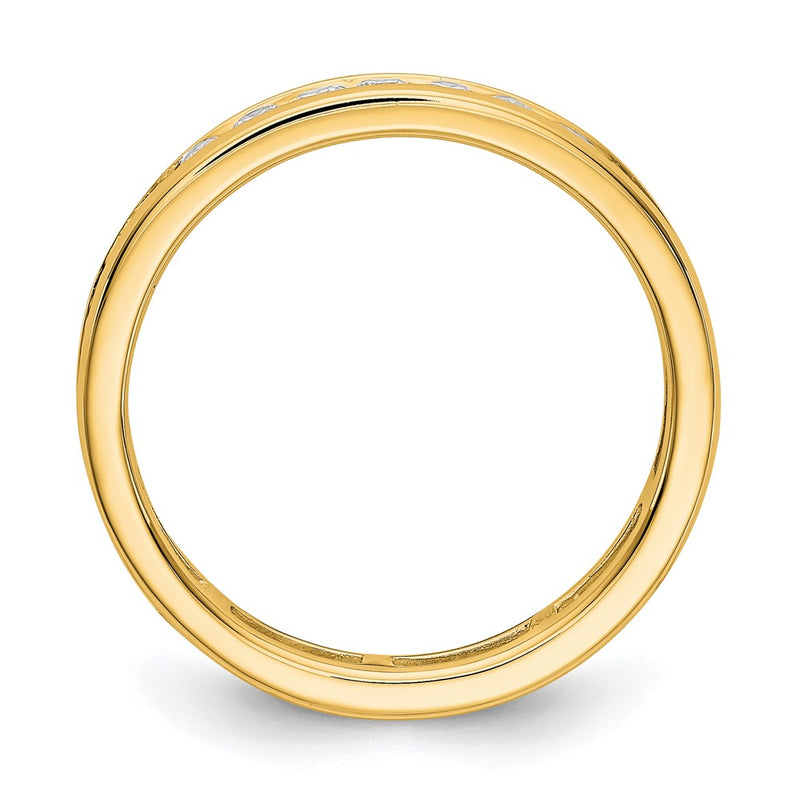 14K Yellow Gold Polished Size 7.5 Channel-set 1 carat Diamond Complete Eternity Wedding Band Ring