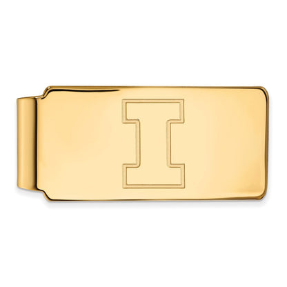 14K Yellow Gold Gold LogoArt University of Illinois Letter I Money Clip