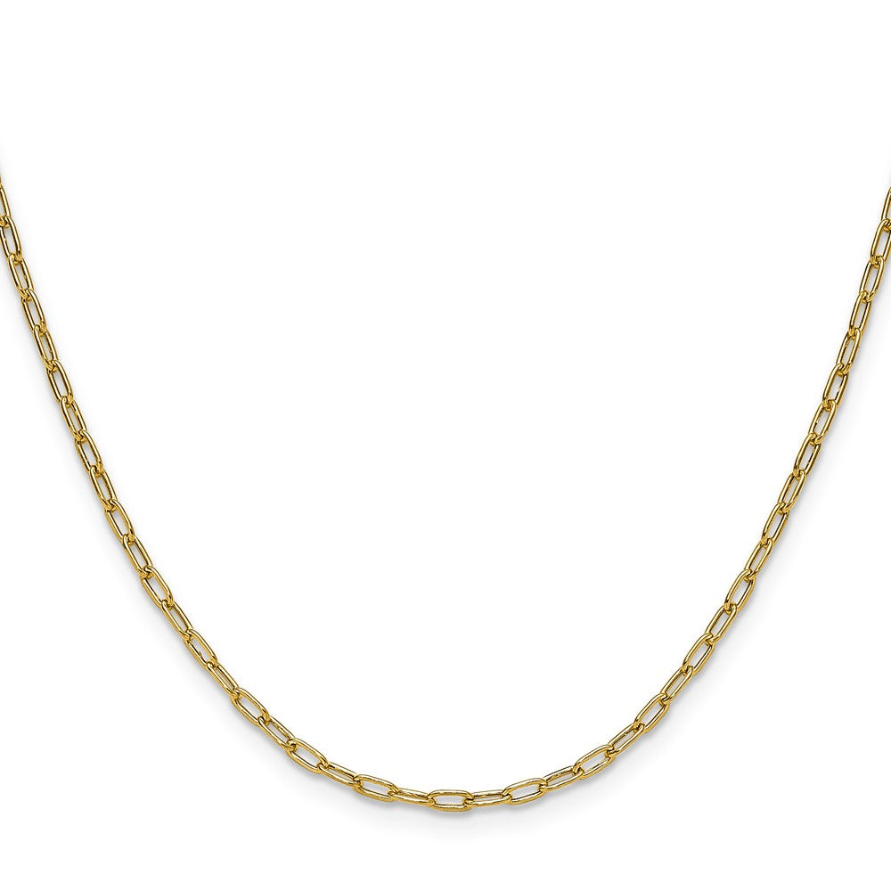 14K Yellow Gold 2.2mm Semi-Solid Beveled Paperclip 20 Inch Chain