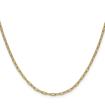 14K Yellow Gold 2.2mm Semi-Solid Beveled Paperclip 20 Inch Chain