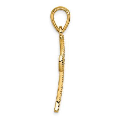 14K Yellow Gold 3/8 carat Diamond Cross Pendant