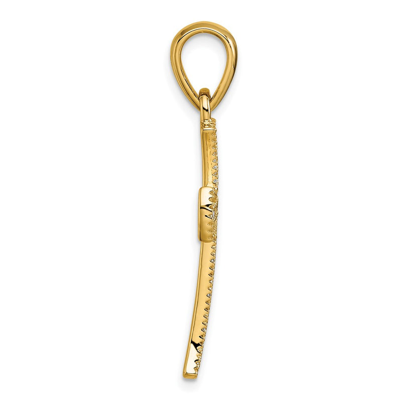 14K Yellow Gold 3/8 carat Diamond Cross Pendant