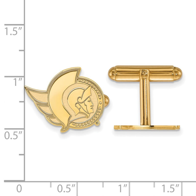 14K Yellow Gold Gold NHL LogoArt Ottawa Senators Cuff Links