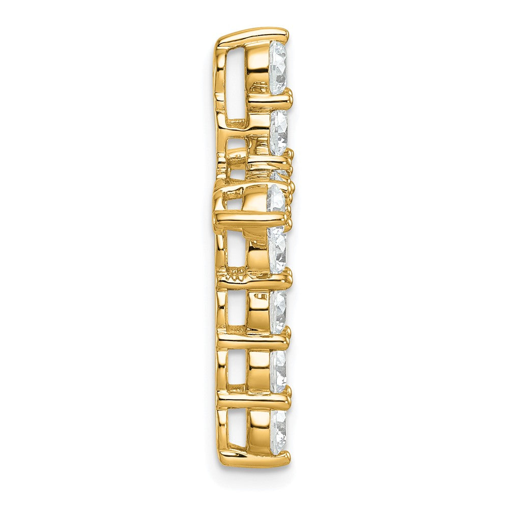 14K Yellow Gold 3 carat Lab Grown Diamond VS+ F+ Complete Cross Chain Slide Pendant