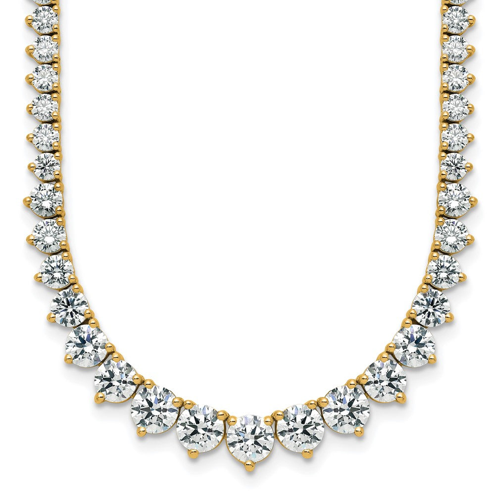 14K Yellow Gold 11 5/8 carat Lab Grown Diamond VS/SI+ G+ Complete Round 20 Inch Graduated Tennis Necklace